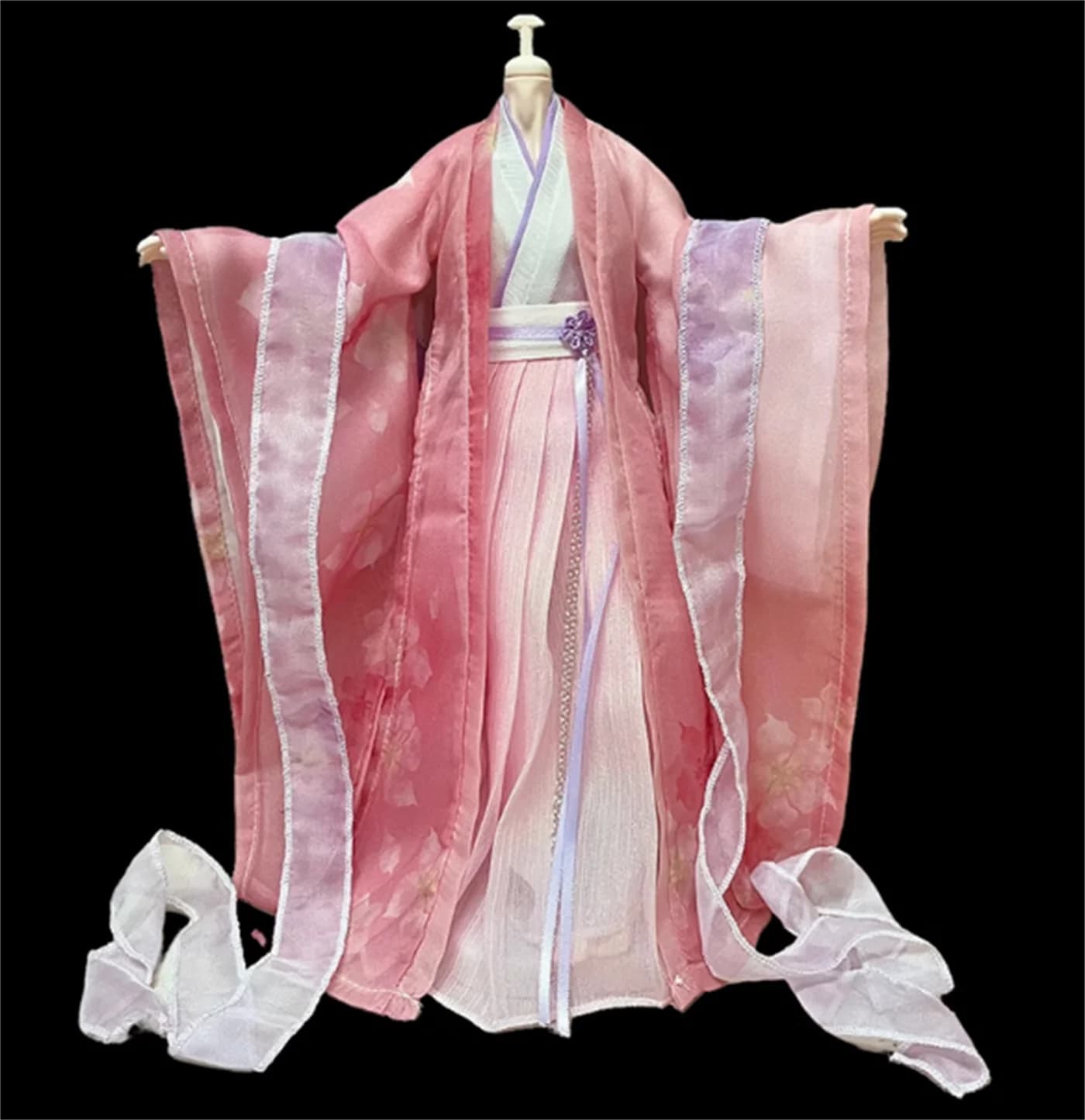 Abito Hanfu Rosso e Bianco 1/6, Cappotto Lungo Hanfu, Costume Antico, Modello di Abito per Action Figure da 12 Pollici, Giocattoli Anime