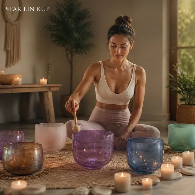 STAR LIN KUP Alchemy Crystal Singing Bowl for Yoga Meditation Chakra Healing Sound Therapy Stress Relief Percussion Music