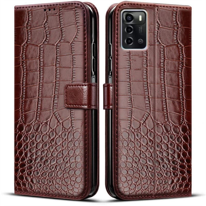 Custodia in pelle di vibrazione per ZTE Blade V30 V41 Smart A53 V9 A71 A51 L9 A72 V40 Vita A52 A32 Lite A72 5G Supporto di carta Copertura del telefono Coque