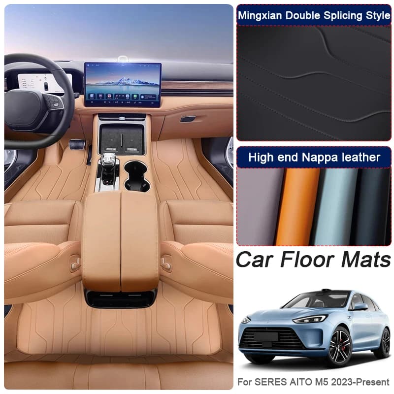 Custom nappa Leather Anti-slip Car Protective Mat for SERES AITO M5 2023-Present Automatic Luxury Waterproof Floor Accessory