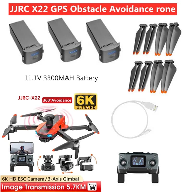 JJRC X22 GPS 11.1V 3300mA Drone RC Battery, JJRC X22 Drone Accessories Elica, JJRC X22 Drone Battery, X22 Drone Elica