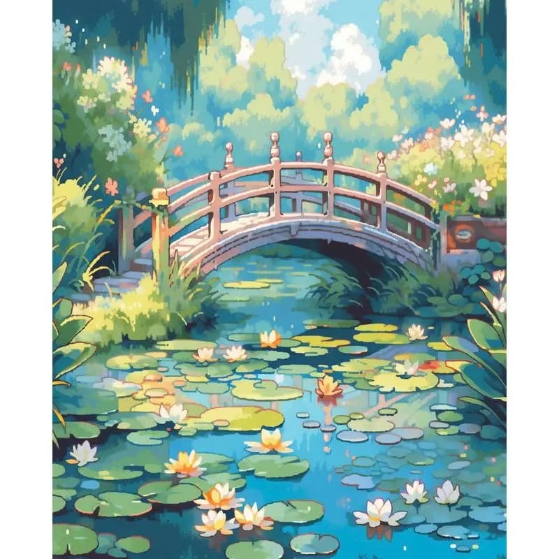GATYZTORY Bridge Paint By Numbers Hand Painting Acrylic on Canvas Paints Landscape Easy Acrylic on Canvas Home Wall Art Decor