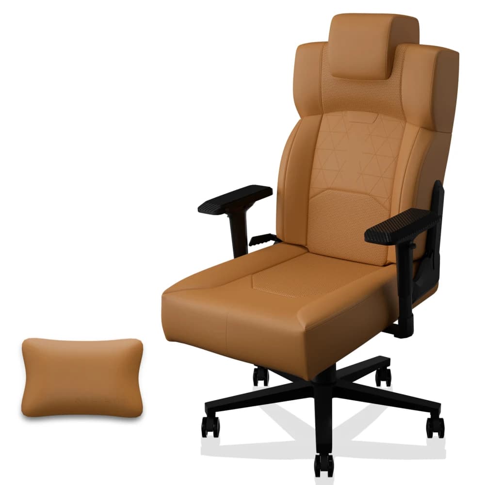 Sedia da Gaming Ergonomica BestOffice con Supporto Lombare, Braccioli Ribaltabili, Poggiatesta, in Pelle PU