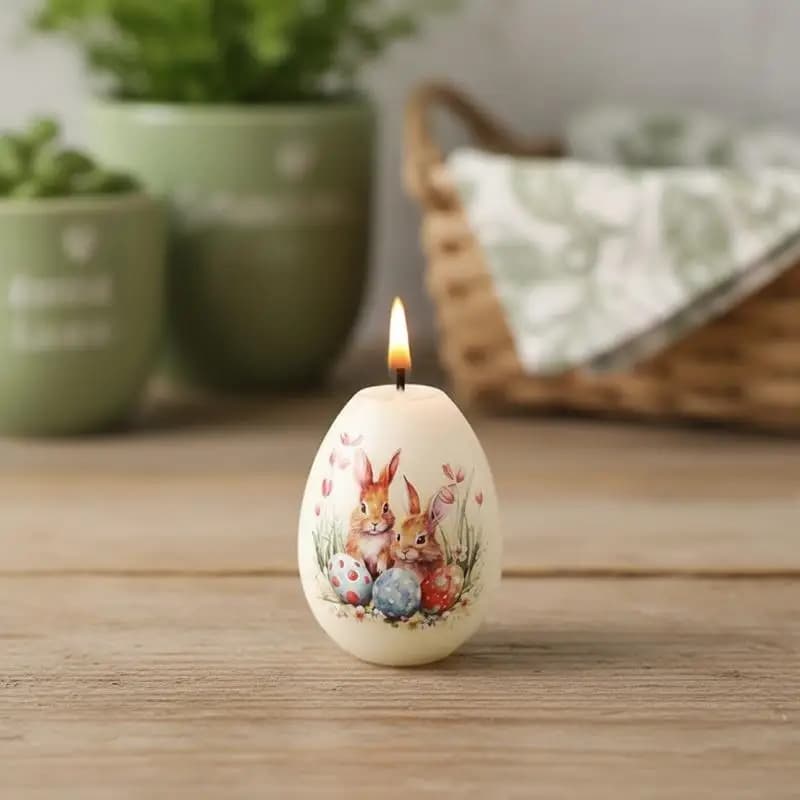 【YA】Candela Profumata Greca per Pasqua 1 Pezzo, Candela a Forma di Uovo di Pasqua per Commemorazioni Cimiteriali e Decorazioni Festive