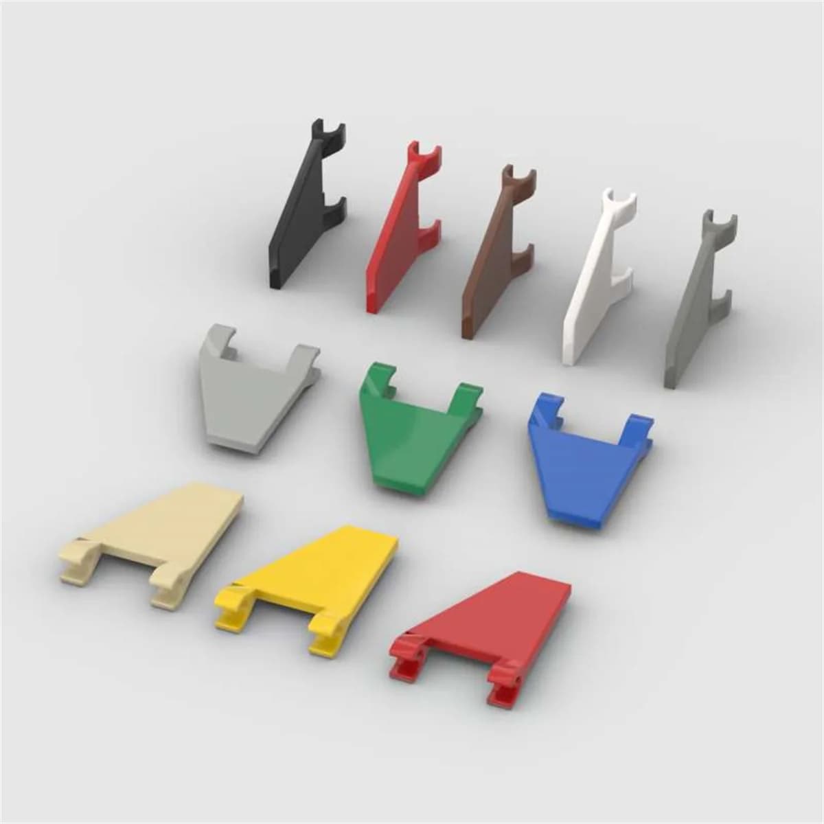 10PCS Puzzle Particle 44676 Flag 2x2 Trapezoid Building Blocks House Plate Brick DIY Toy Children Birthday Gift