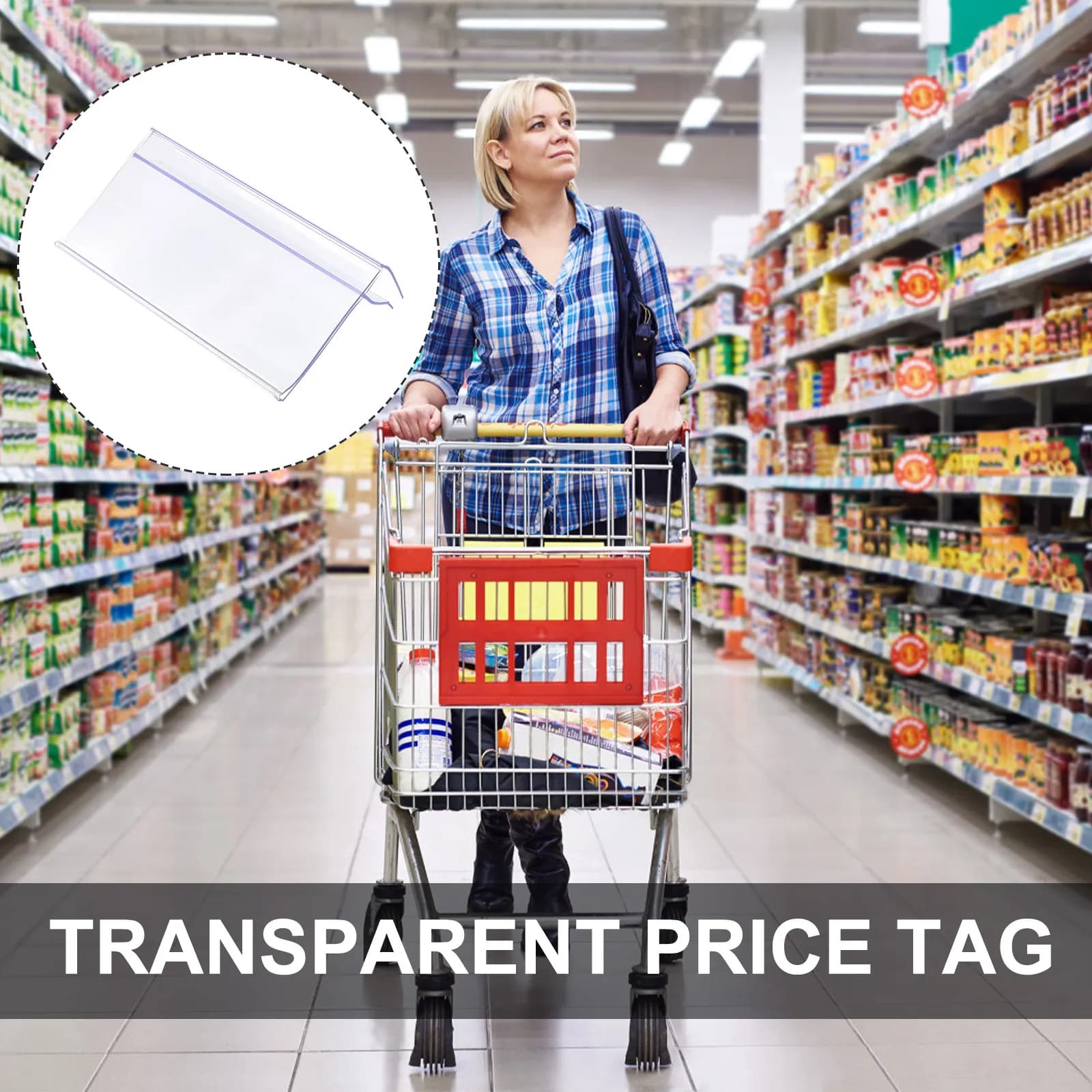 30 Pezzi Porta Etichette Prezzi per Supermercato, Espositore Trasparente in Plastica per Prezzi su Scaffali al Dettaglio