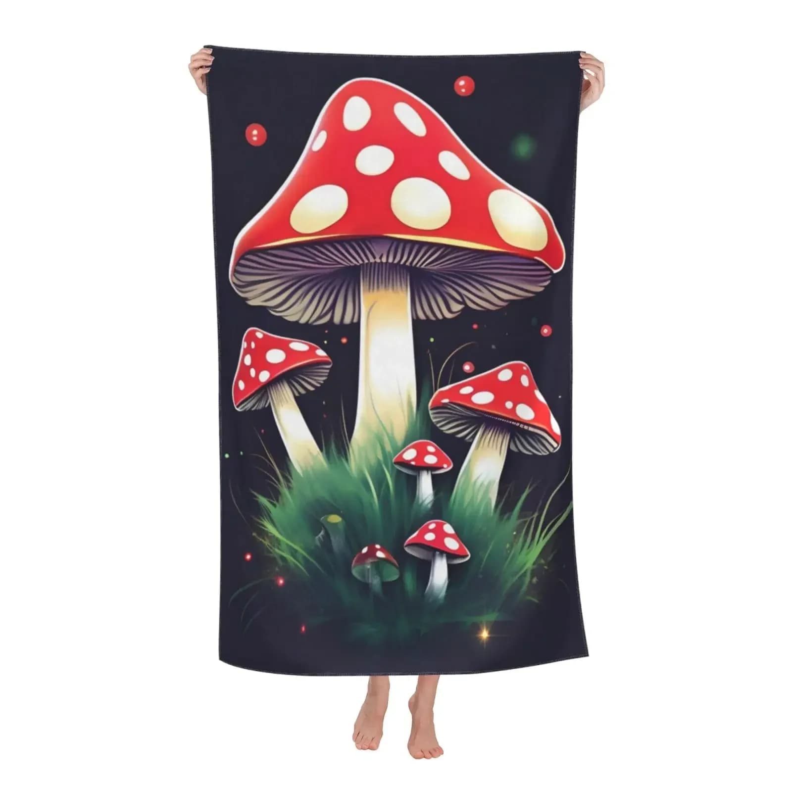 Asciugamani da spiaggia con funghi magici Asciugamani da bagno per piscina in microfibra morbidi e ad asciugatura rapida, da viaggio, da campeggio, per adulti e bambini