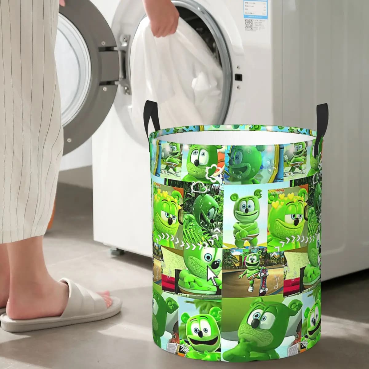 Gummibar the Bear Gommoso Baskets for Folding Bed linen Clothes Dirty basket for various items Large waterproof bag