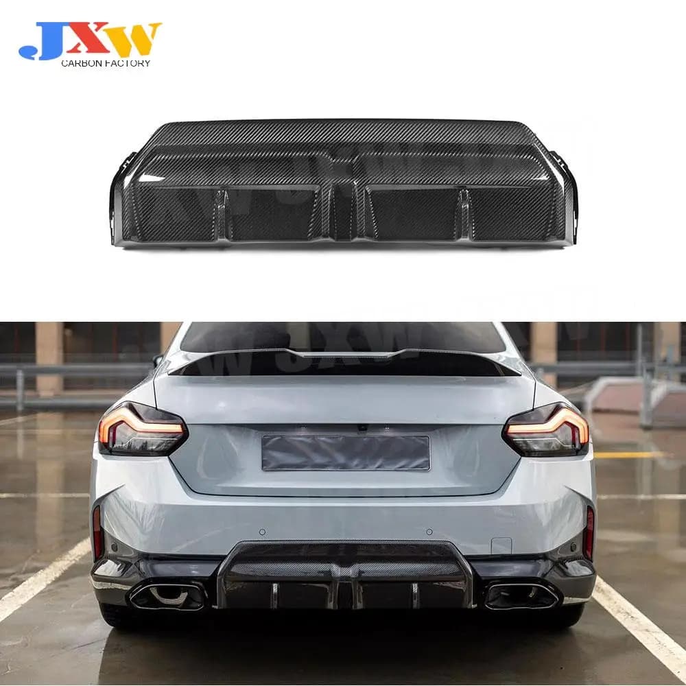 Per la Serie 2 Reale A Secco In Fibra di Carbonio Auto Paraurti Posteriore Lip Diffusore Spoiler Body Kit per BMW G42 M235i M240i Coupe 2022 + FRP