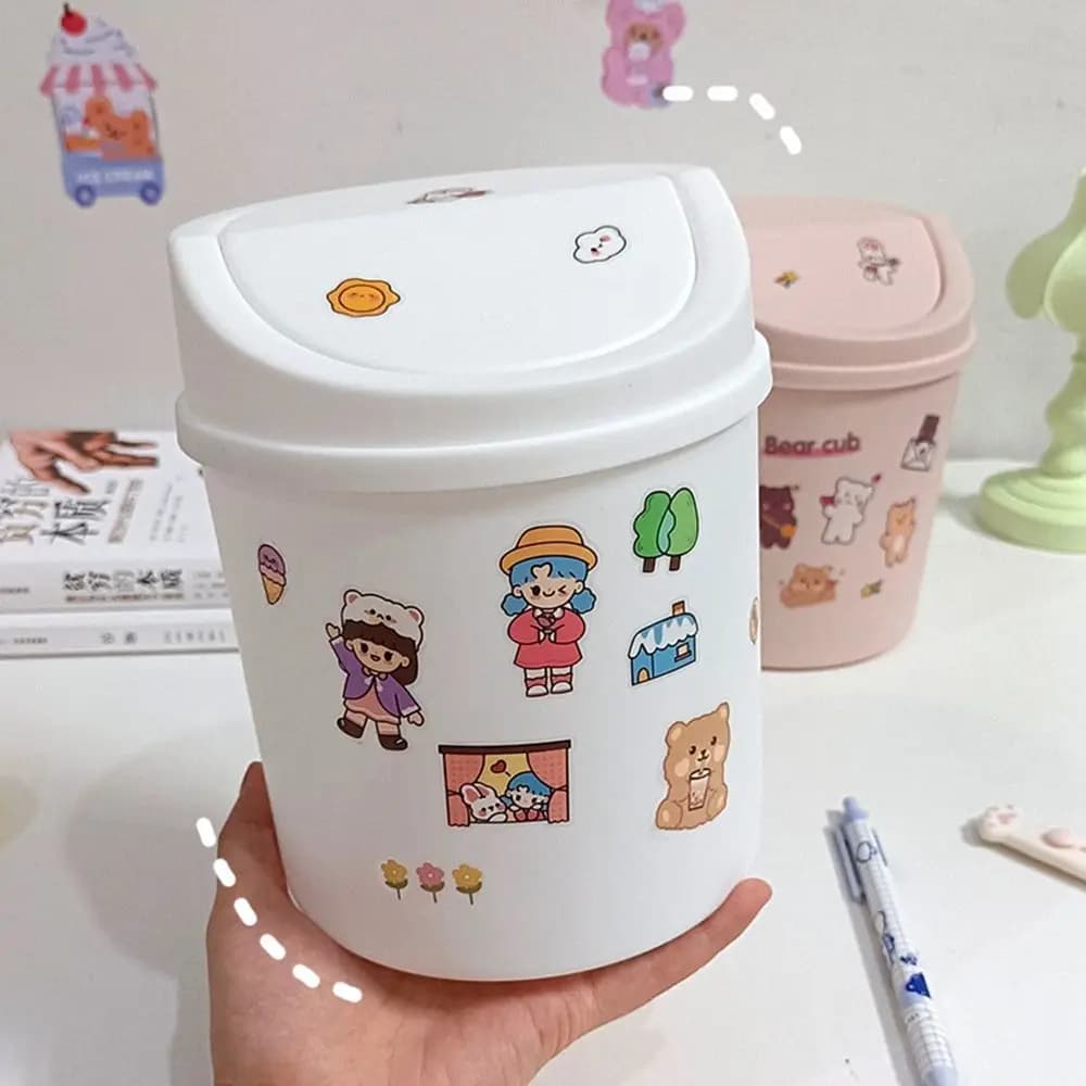 Mini Office Cleaning Tools Household Garbage Disposal Storage Basket Dustbin Basket Garbage Bin Trash Can Waste Bin