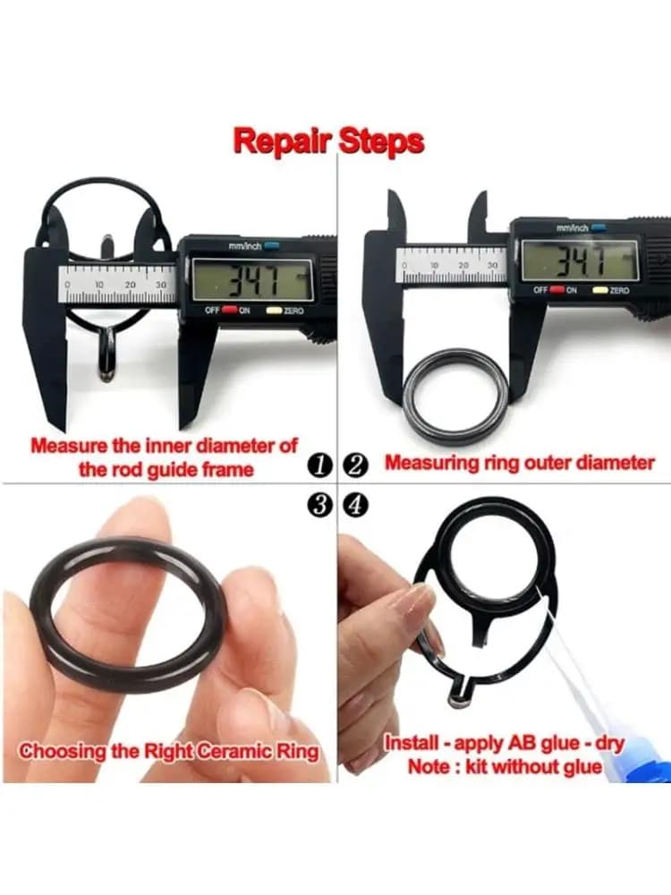 Q39E 40Pcs Fishing Rod Ceramic Guide Rings Replacements Fishing Rod Tip Repair 10 Size 4.72mm-3cm Fishing Rod Repair Set
