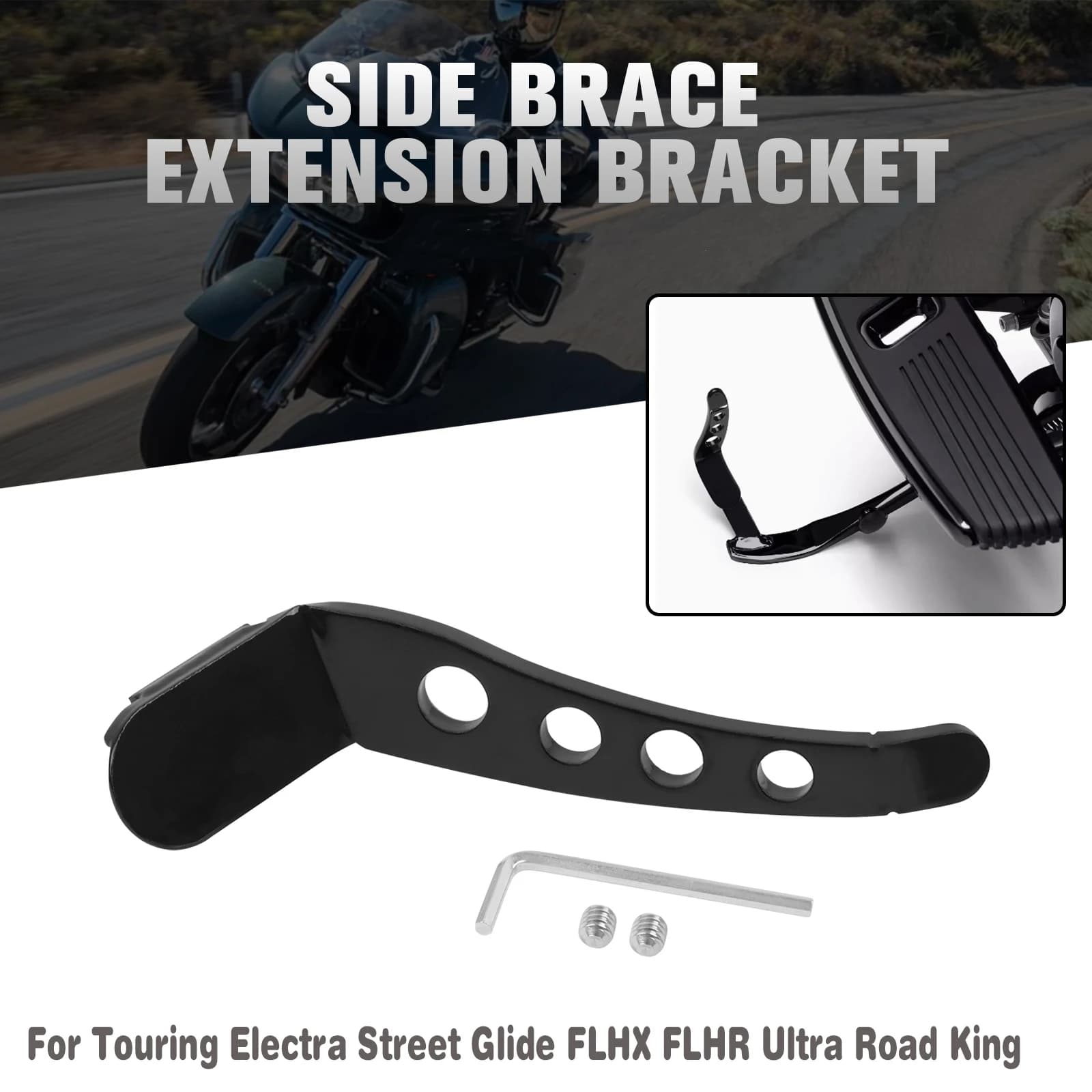 Kit di Estensione Cavalletto Poggiapiedi Compatibile con Harley Touring Road King Street Glide FLHX FLHR CVO Ultra 1999-2022