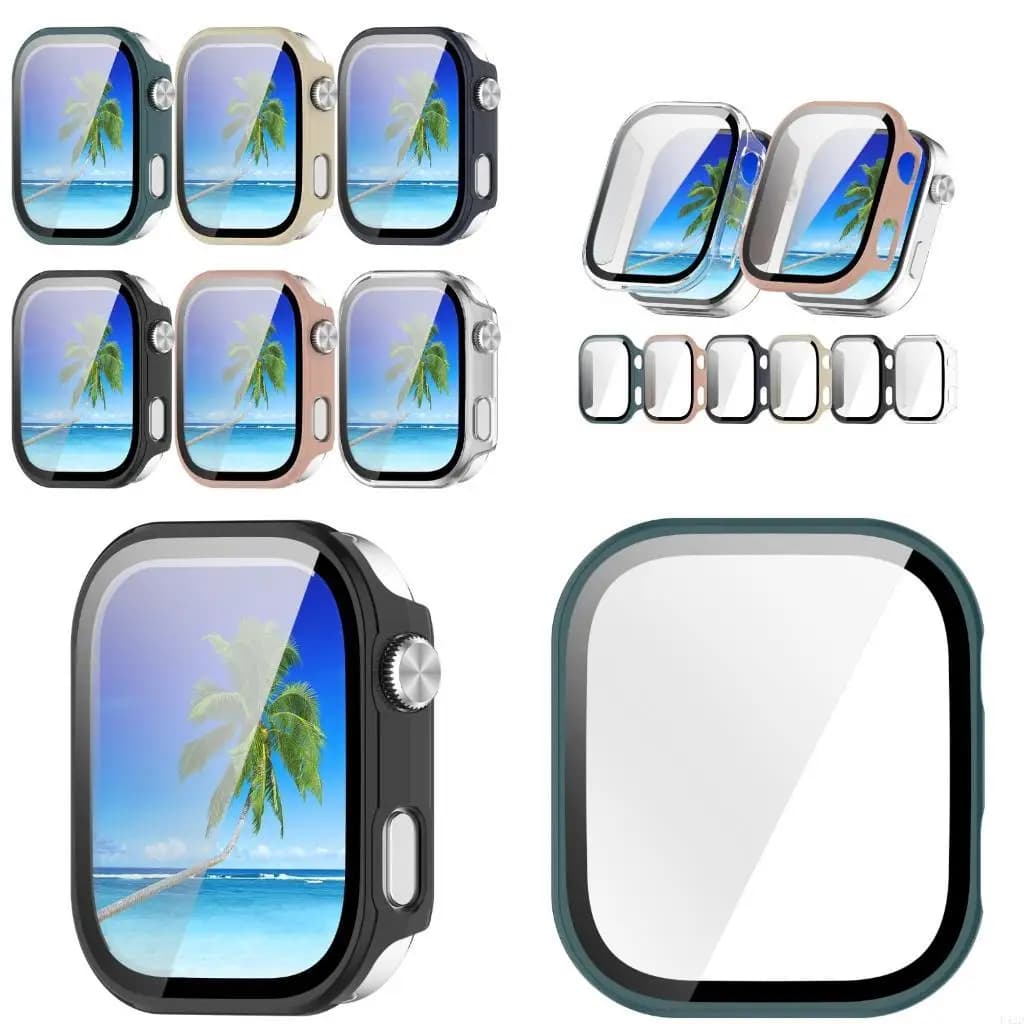 F42D Case for Watch 6 Temper Glass Screen Protectors & Hard Protective Bumper Smartwatch Accessories