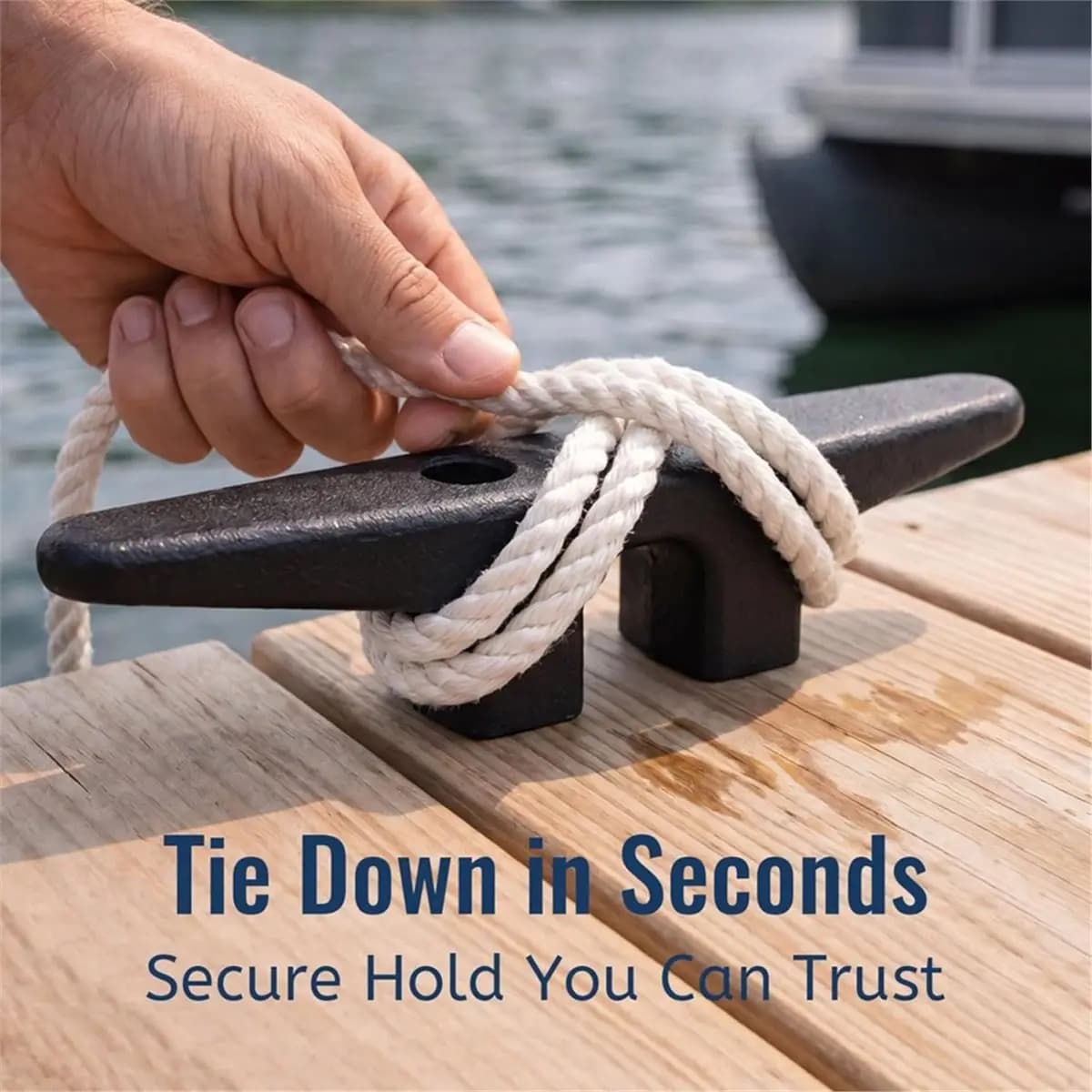 POPULAR-4Pcs 6 Inch Boat Cleats Open Base Dock Cleat Marine Boat Anchor Tie Downs Accessories