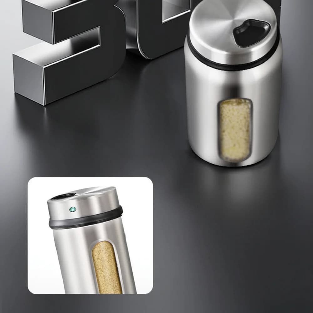 Stainless Steel Spice Jar Glass Seasoning Bottle Salt Pepper Dispenser For Nanguofengqing Home Kitchen Cooking Tool Set