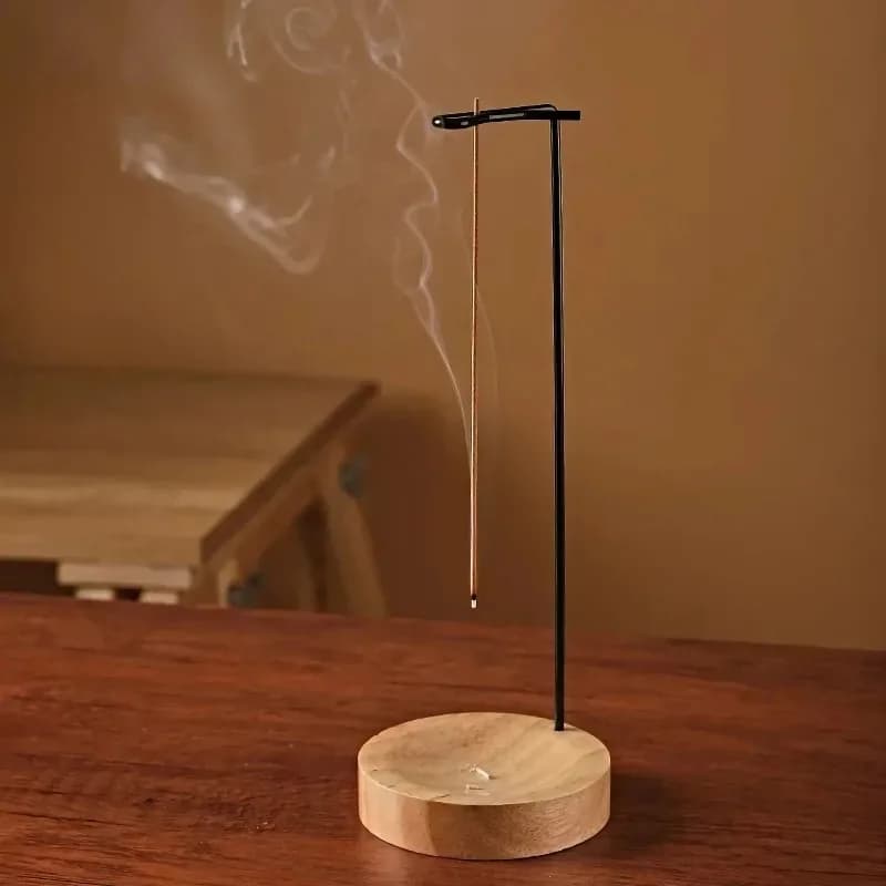 Bruciatore di incenso rovesciato, porta bastoncini di incenso, vassoio rotondo in legno per incenso, ornamento per camera da letto, casa, yoga, decorazione