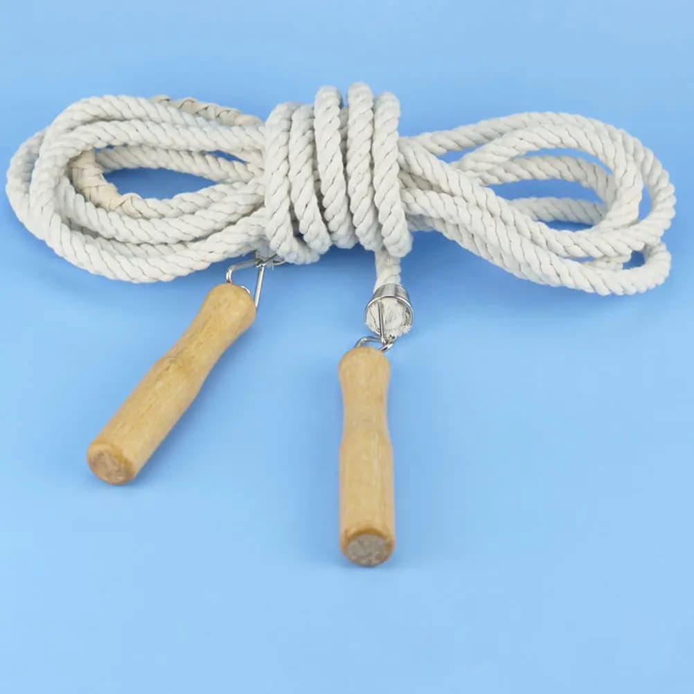 Premium Cotton Linen Long Jump Rope for Skipping Game 3-4 People Tangle-Free Flexible Anti-Slip Handle Woven Skip