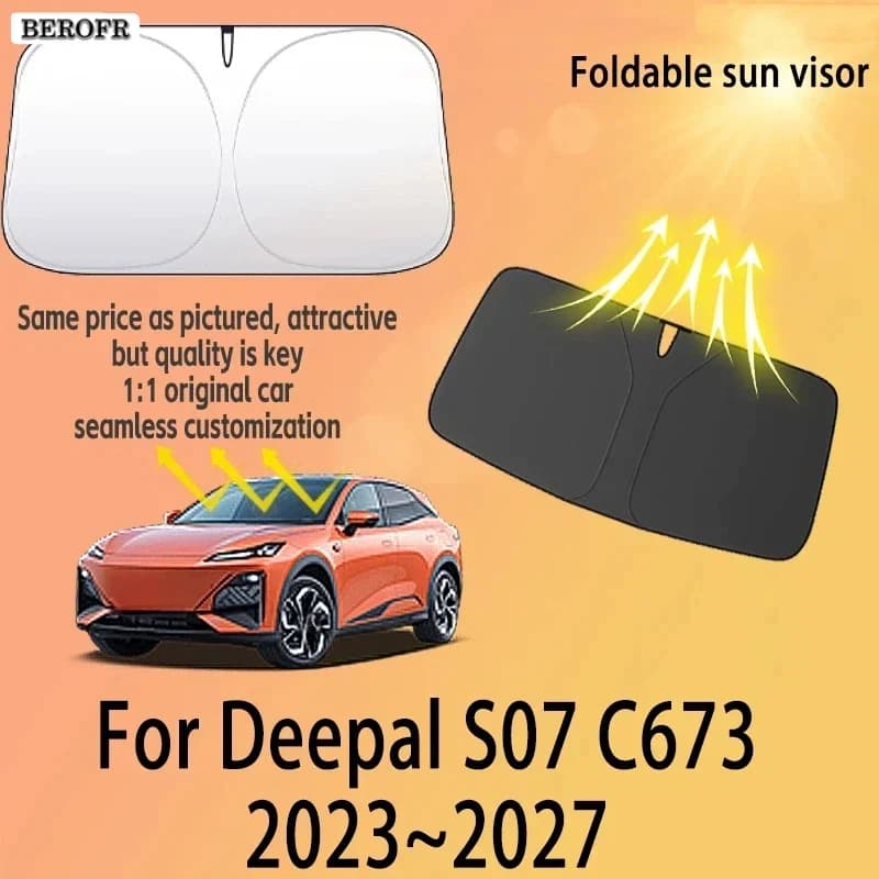 For Deepal S07 2023~2027 Car Front Windshield Sunshade Fold Shade UV Shade Solar Sun Shade Privacy Curtain Car Heat Accessories