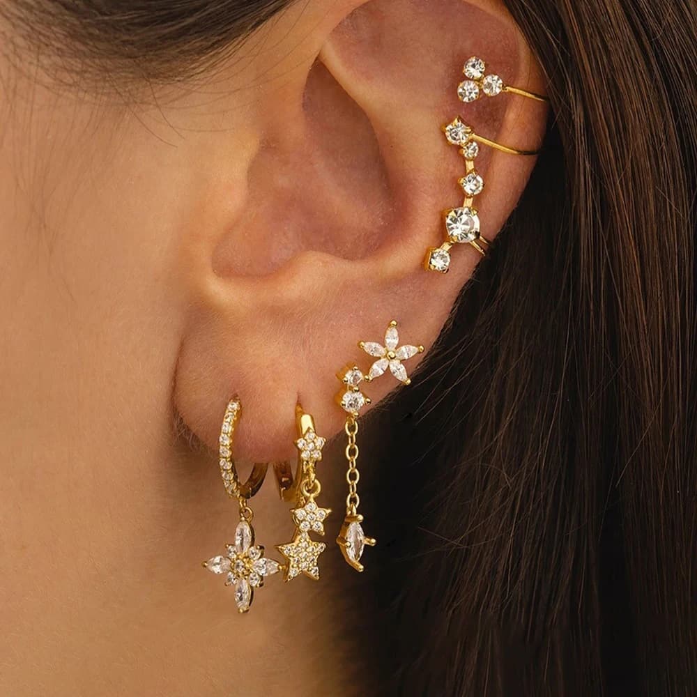 2 PZ Nuovo Design Color Oro Stella Ciondola Gli Orecchini per Le Donne di Lusso Stella Pendientes Orecchino 2025 Nuovo In y2k Gioielli aretes de mujer