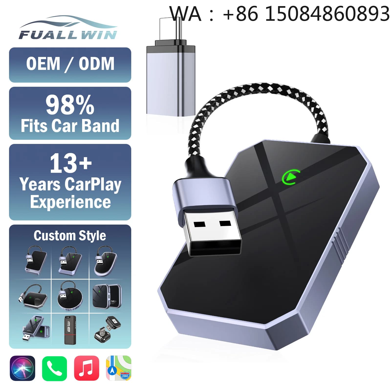 Wireless CarPlay Adapter Smart Android Box Wireless USB Plug and Car Play Auto Dongle for Portable