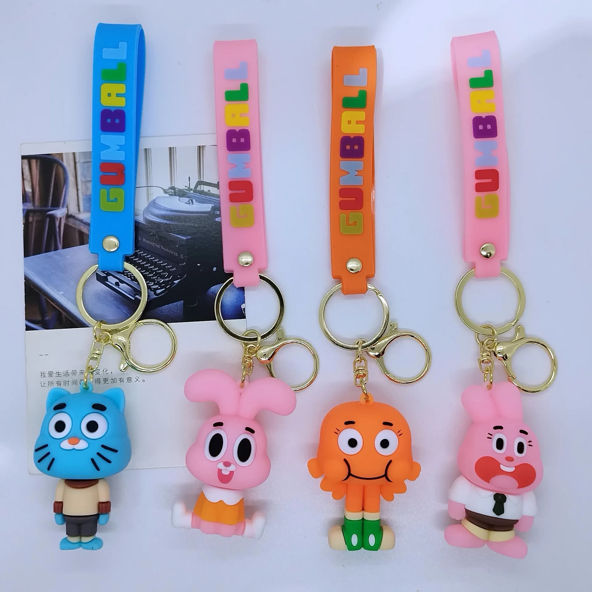 Creativo Incredibile Cartone Animato Mondo di Gumball Portachiavi Decorazione Auto Zaino Accessori Ciondolo Regali per la Ognissanti per Bambini