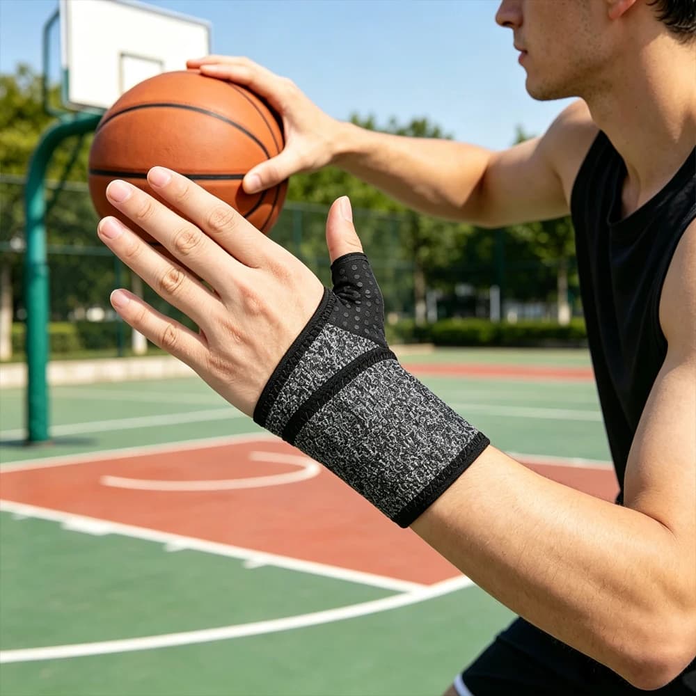 Women's Daily Wear Wrist Compression Brace with Mild Thumb Wrap Support Strap for Arthritis Tendonitis Sprains Typing & Sleep