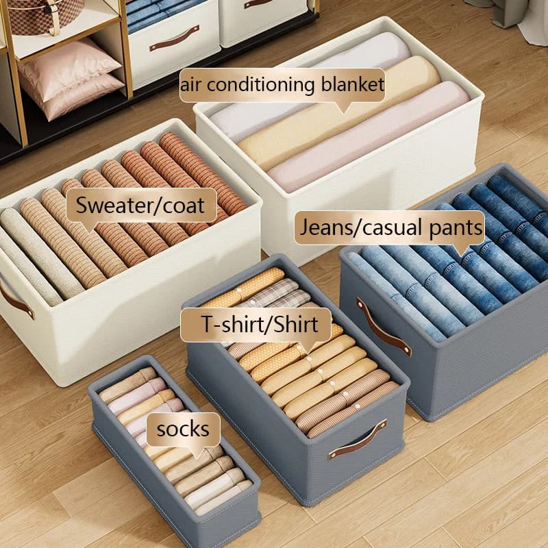 1PC Scatola di immagazzinaggio per vestiti e giocattoli Armadietto di stoccaggio pieghevole antipolvere Fondo ricoperto Calzini Camera da letto Armadietto di stoccaggio inodore