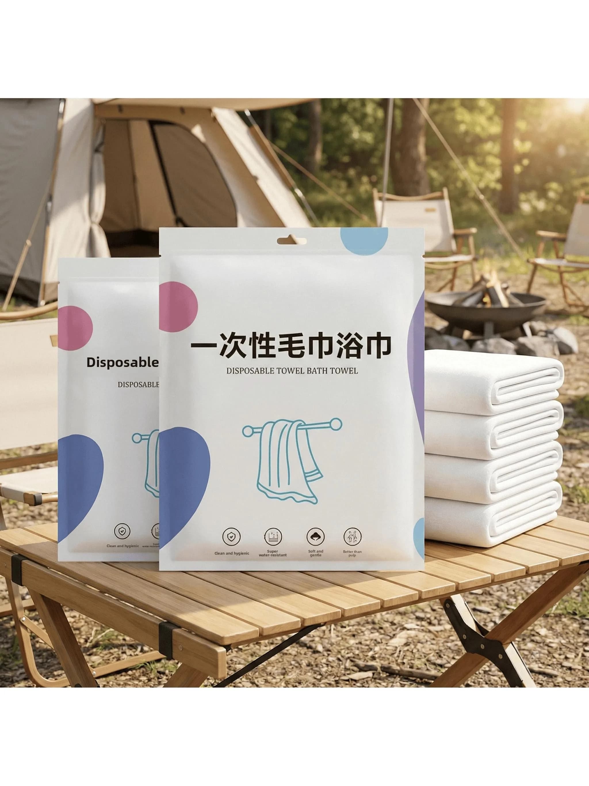 Set di asciugamani monouso per hotel e alloggi, confezione singola portatile, pratico per viaggi, in fibra di legno/asciugamano da bagno