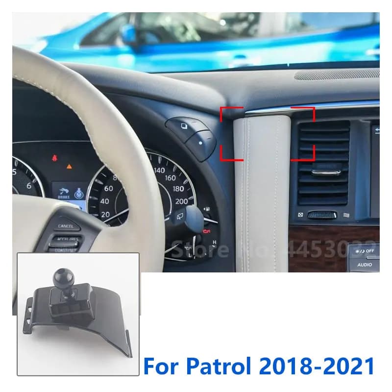 Supporti speciali da 17mm per supporto per telefono da auto Nissan Patrol supporto GPS staffa fissa accessori Base presa d'aria 2018-2021
