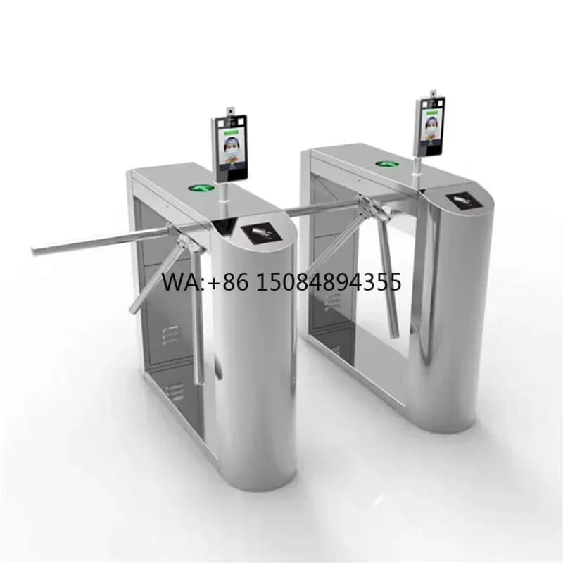 Tripod Turnstile Pedestrian Gate Anti Trailing High Safety Fast Pass Smart Face Recognition RFID Card Access Control for Gym