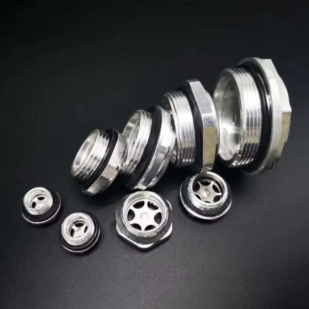 1Pcs G1/4 G3/8 G1/2 G3/4 Oil Sight Window G1 G1-1/4 G1-1/2 BSP NPT Male Thread Oil Level Sight Glass Aluminum Tempered Glass
