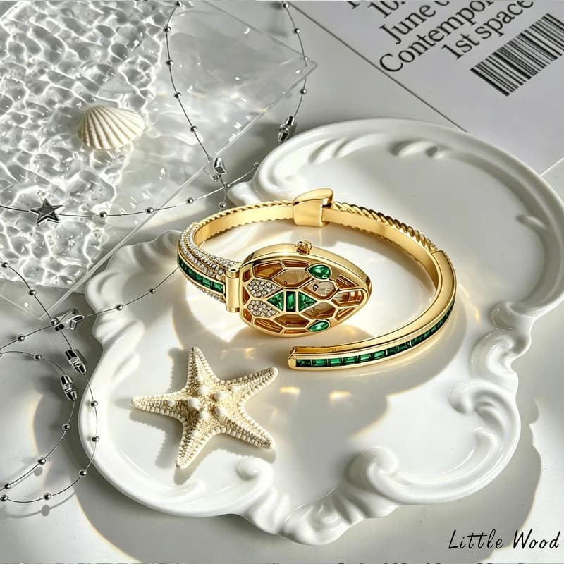 LITTLE WOOD New Snake-Style Women's Bracelet Watch Women's Quartz Watch Unique Fashion Accessories Gift For Women