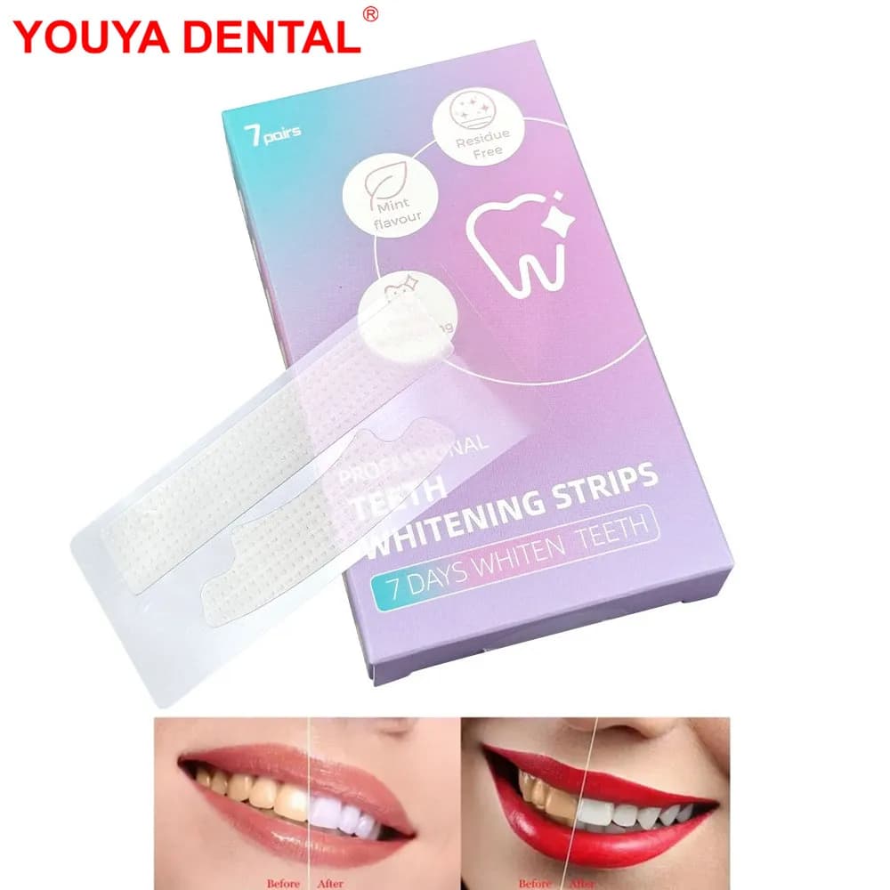 7 pairs/box Whitening Strips For Tooth Whitening Set Professional Dentale Menting Fruit Flavors Scratch Strips For Tooths 7 Treatments Kit