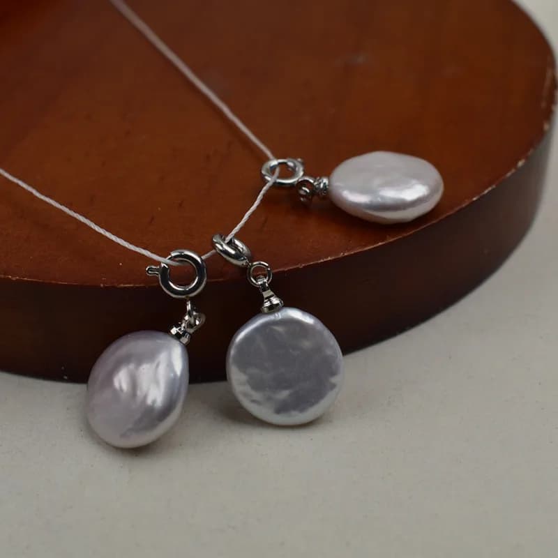 5 pz. Ciondolo a perla da 12 mm, barocco d'acqua dolce, con chiusura a molla, accessorio per la creazione fai da te di orecchini, piccolo ciondolo, regalo