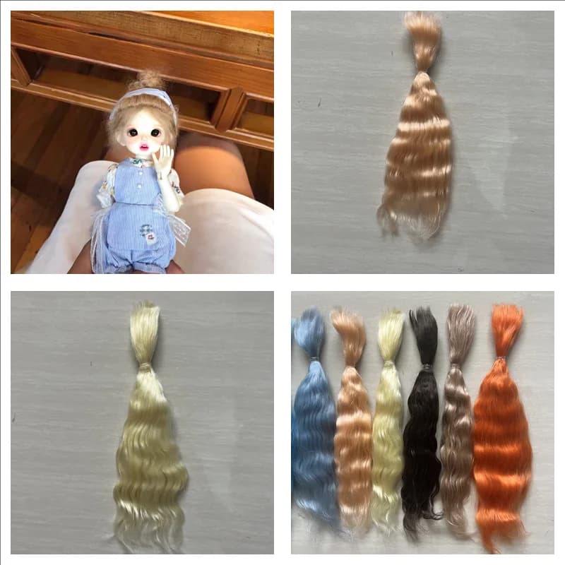 Latest Reborn Doll Mohair Wig Premium Orange Blue Light Brown Mohair Soft Reborn Baby Doll Accessories