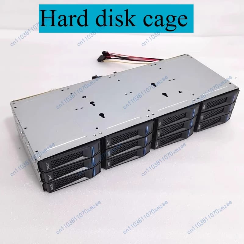 Gabbia per disco rigido da 12 alloggiamenti da 3,5 pollici da 6 Gb Archiviazione da 12 Gb NAS Nero Telaio serie SAS intercambiabile a caldo Qunhui CDN