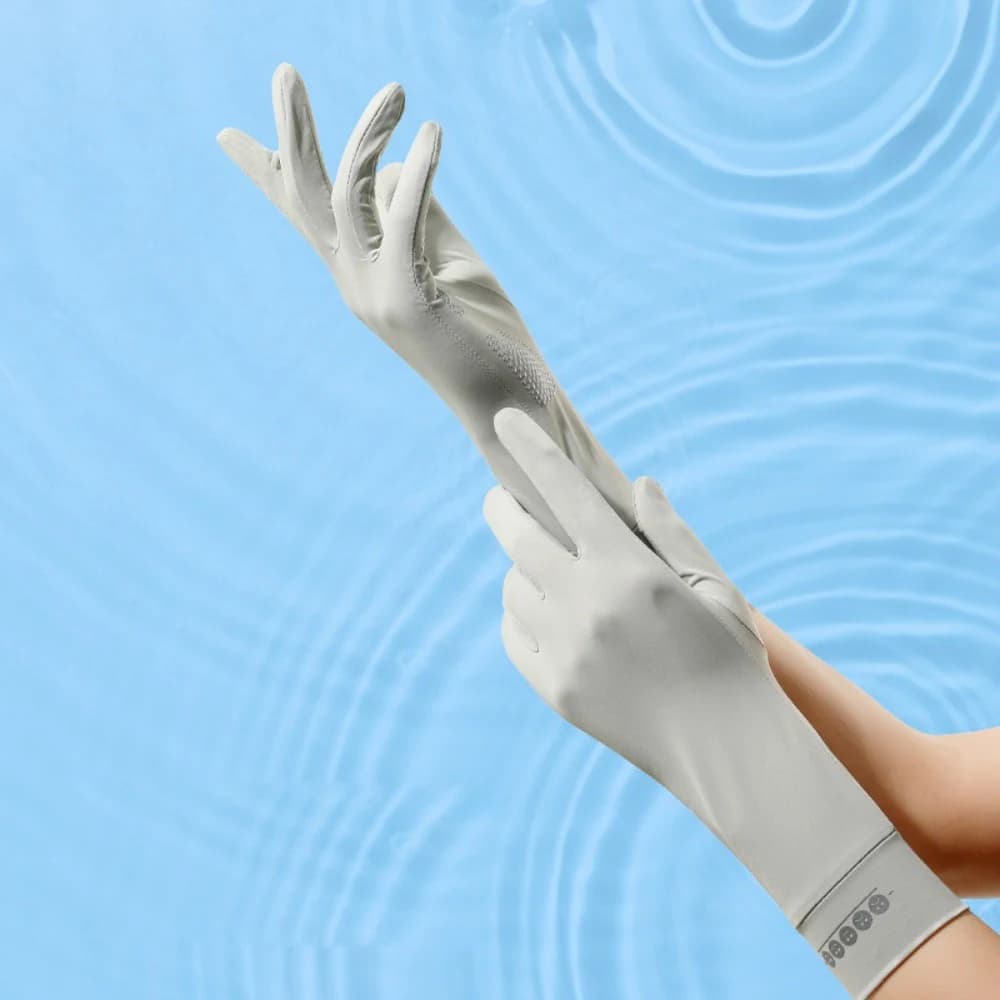 Guanti Touch Screen in Seta Ghiacciata Anti-UV con Dita Ribaltabili, Guanti Traspiranti Altamente Elastici per Ciclismo, Guida e Sport all'Aperto
