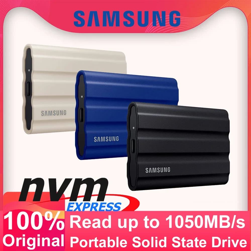 Samsung T7 Shield SSD 1TB 2TB Disco rigido esterno a stato solido ad alta velocità SSD USB 3.2 Gen2 per laptop desktop disco duro