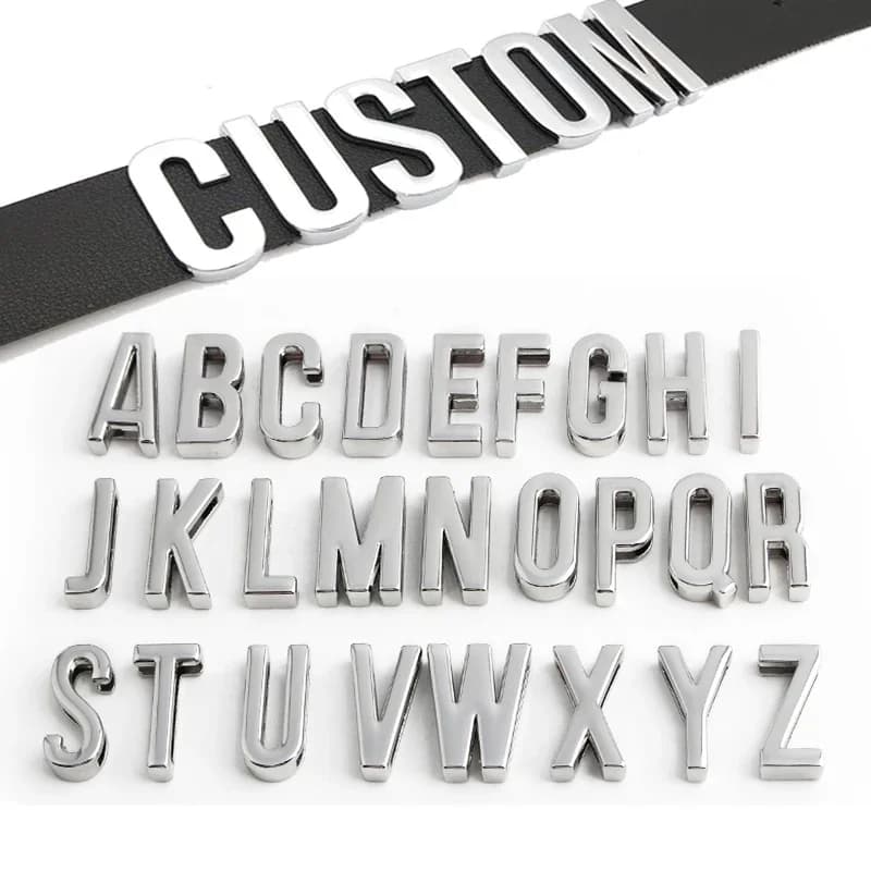 2PCS/26PCS A-ZSilver Collare per cani in metallo che indossa lettere Tracolla per cellulare Corda per cintura Bracciale Lettera fai da te Fibbia Scivolo