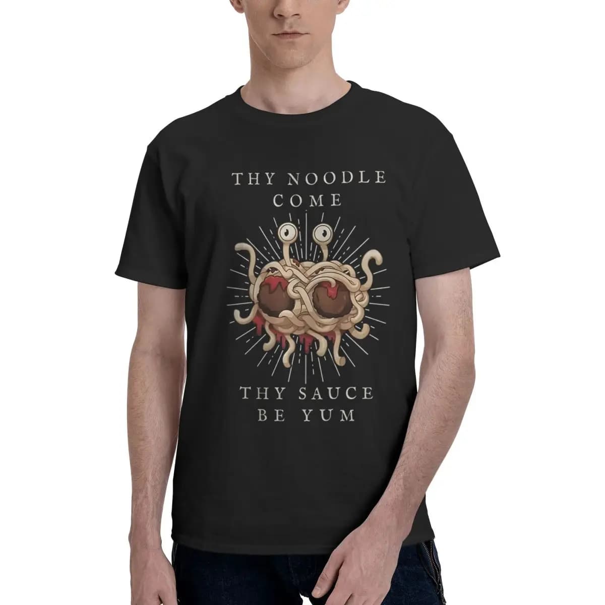 Flying Spaghetti Monster 100% cotone Casual traspirante Confortevole Anime magliette da calcio 2025 magliette da uomo