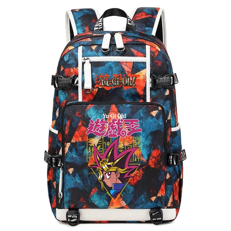 Yu-Gi-Oh Anime Print Student Backpack Large Capacity Travel School Bag for Kids Teens