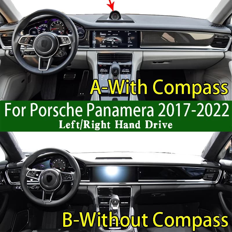 Per Porsche Panamera 971 2017-2022 Dash Zerbino Cruscotto Copertura Pannello strumenti Protezione solare Isolante Pad Anti-sporco Ornamenti