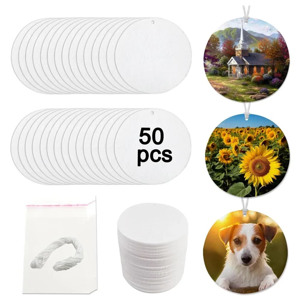 Deodorant for 50-piece sublimation rough environments: customizable round deodorants for car and house decorations