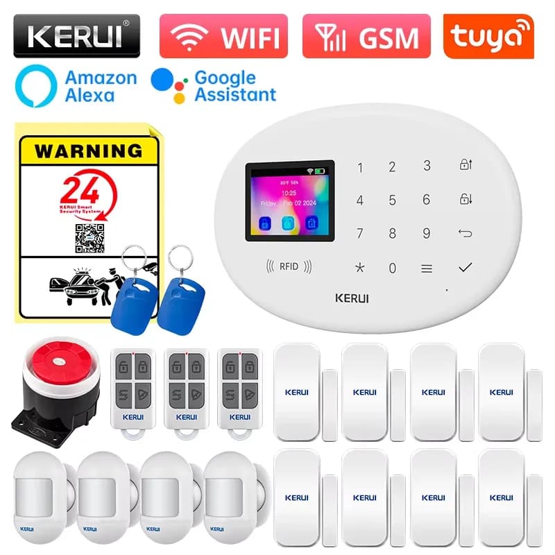 KERUI Sistema di Allarme di Sicurezza Domestica WiFi Allarme GSM per La Casa Rivelatori 433 MHz IOS Android Tuya APP Allarmi Antifurto di Controllo Remoto