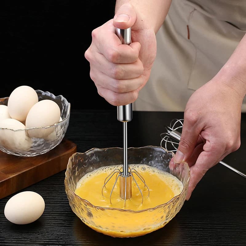 Stainless Steel Egg Beater Semi-automatic Egg Whisk Manual Hand Mixer Egg Scrambler Egg Stirrer Egg Tool Kitchen Accessories