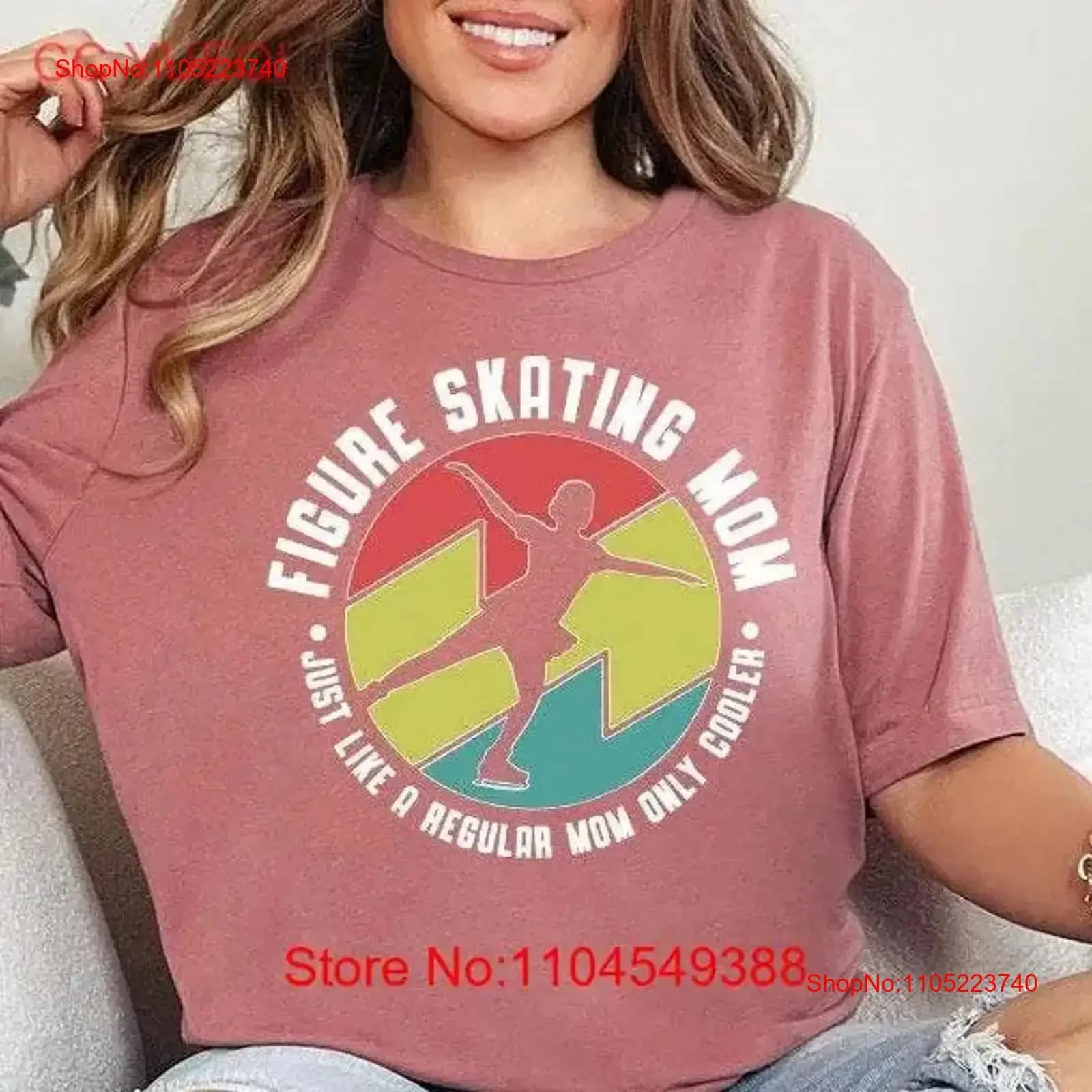Maglietta mamma pattinaggio su ghiaccio Skater Ginnastica vintage lavata Abiti firmati comodi Top unisex casual da indossare tutti i giorni