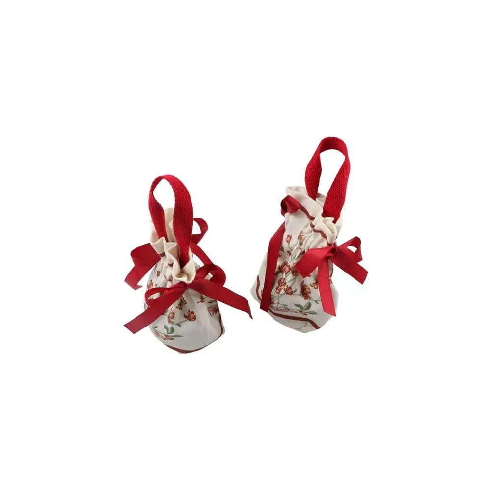 Mesh Flower Canvas Floral Drawstring Bag Satin Bow Korean Style Festive Sugar Bag Wedding Candy Bag Coin Purse Wallet