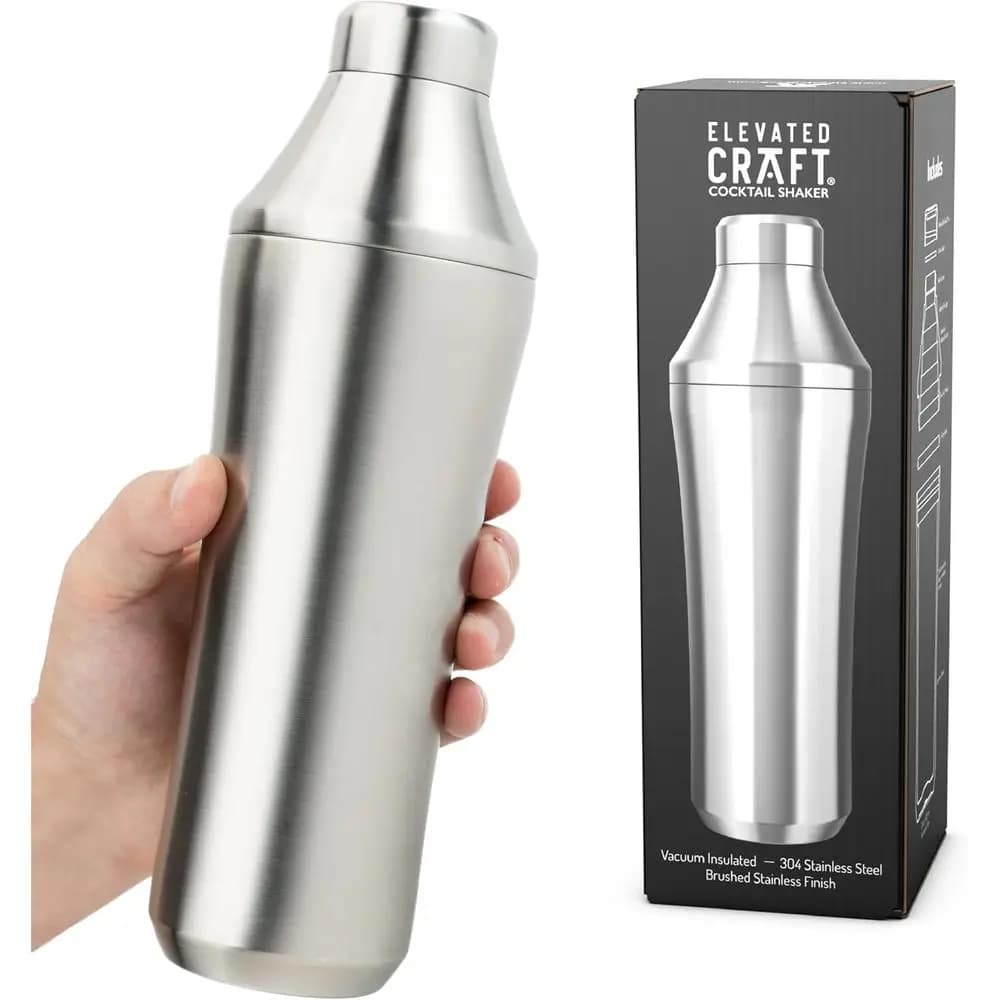 Shaker per Cocktail Ibrido - Shaker in Acciaio Inossidabile Premium con Isolamento Sottovuoto - Sistema di Misurazione Innovativo - Volume Totale 28oz