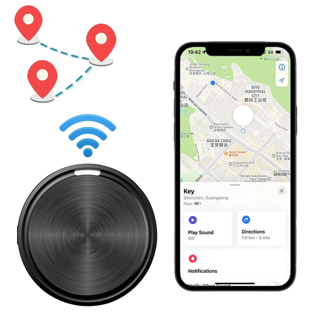 Localizzatore GPS Mini Impermeabile per Android, per Portafogli, Borse, Animali Domestici e Bagagli, con App 'Trova il mio dispositivo'
