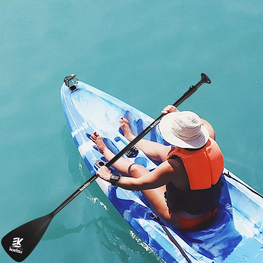 Pagaia per barca da kayak a lunghezza regolabile a testa singola da 3 pezzi Pagaia SUP staccabile in lega di alluminio per kayak in canoa